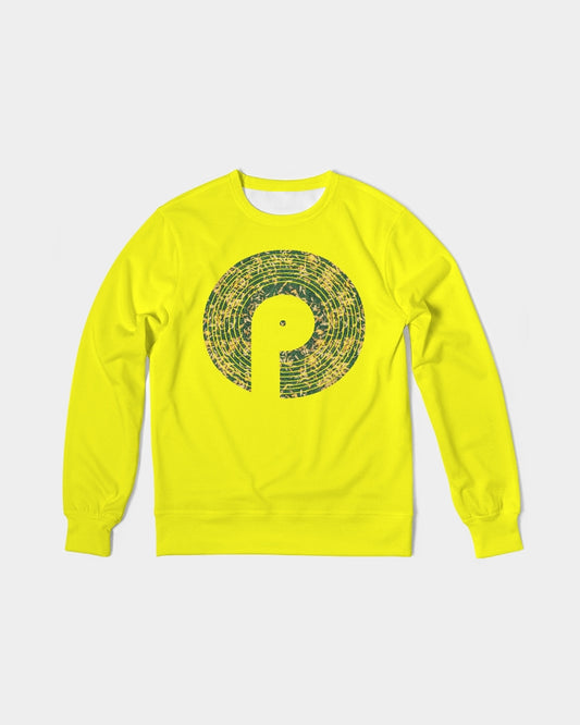 Men's Classic French Terry Crewneck Pullover-Yellow