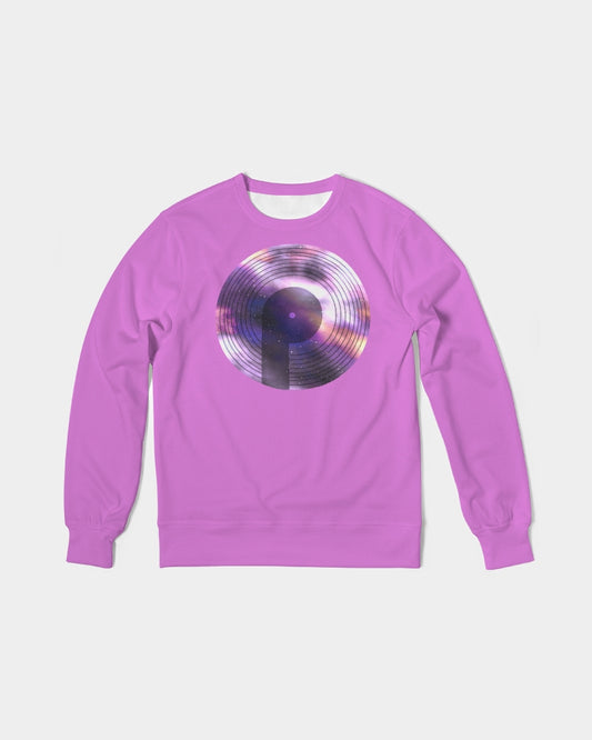 Men's Classic French Terry Crewneck Pullover-Orchid Galaxy