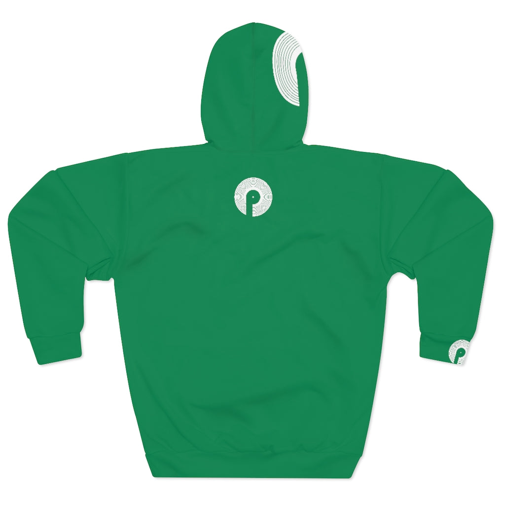 Polaris Street AOP Unisex Pullover Hoodie-Green/White