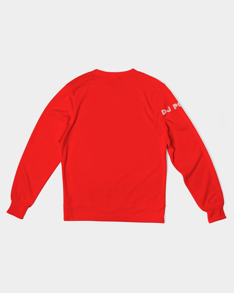 Men's Classic French Terry Crewneck Pullover-Red