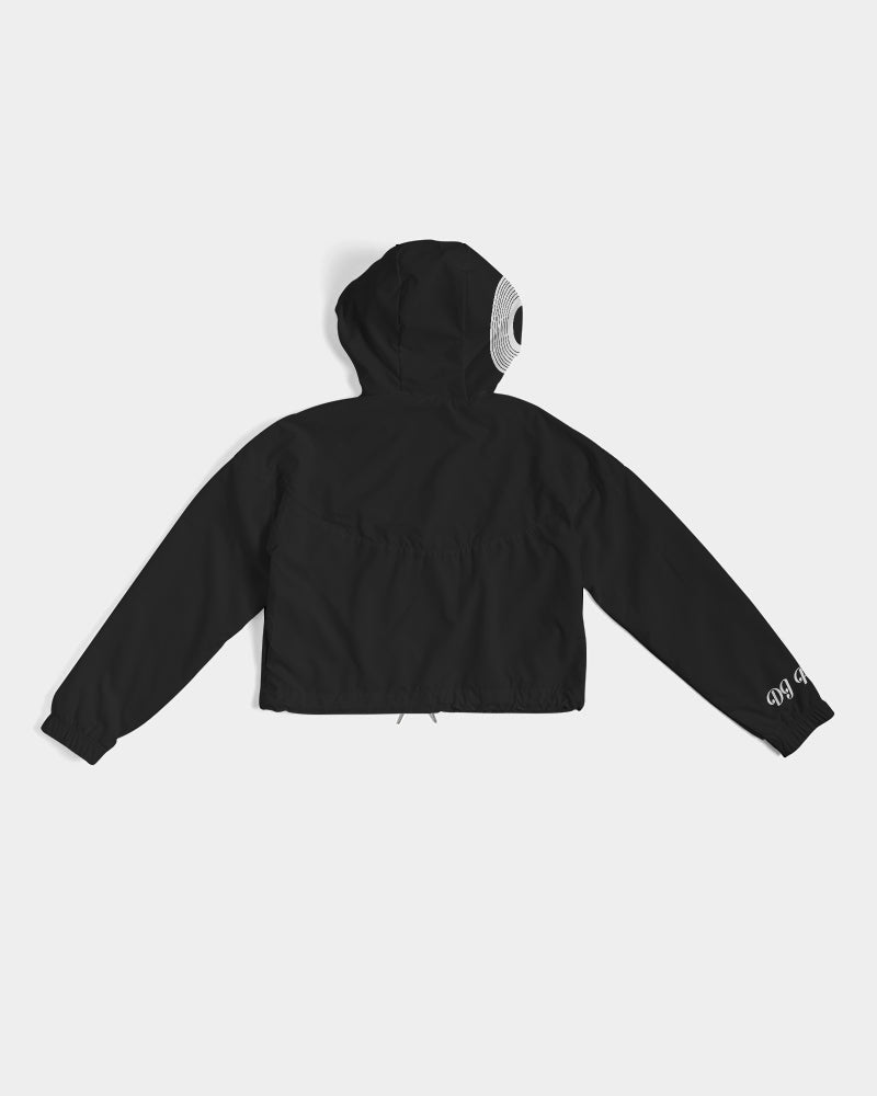 Black/White Women's Cropped Windbreaker