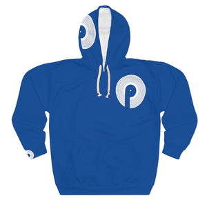 Polaris Street Unisex Pullover Hoodie- Blue/White