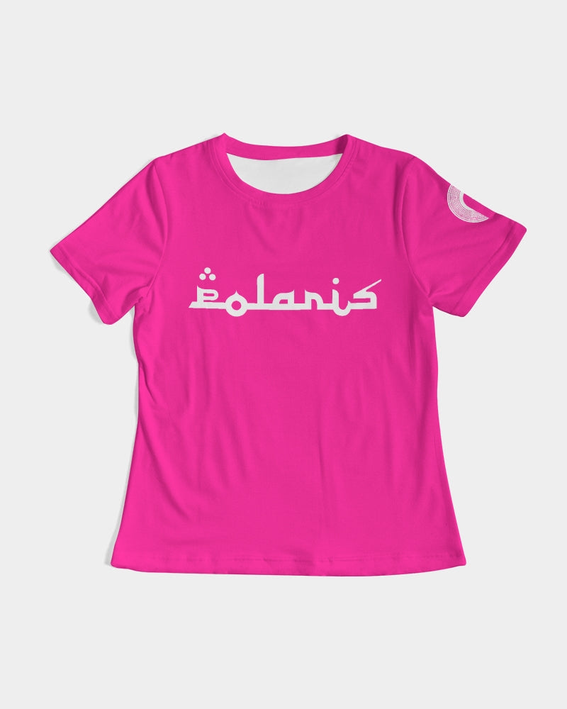 Polaris Lux Arabic Women's Tee- Deep Pink/White