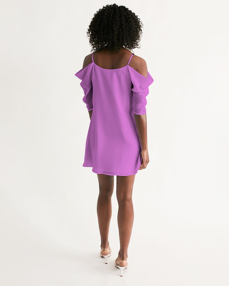 Polaris Women's Open Shoulder A-Line Dress- Orchid