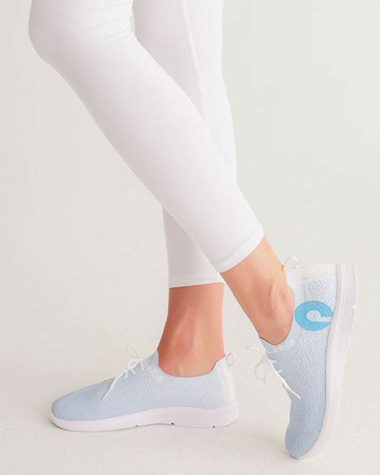 Women's Lace Up Flyknit Shoe-Cloud Blue