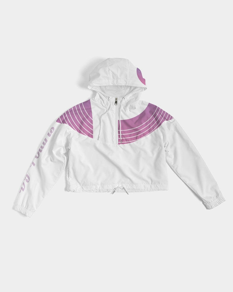 Women's Cropped Windbreaker-Purple Gradient