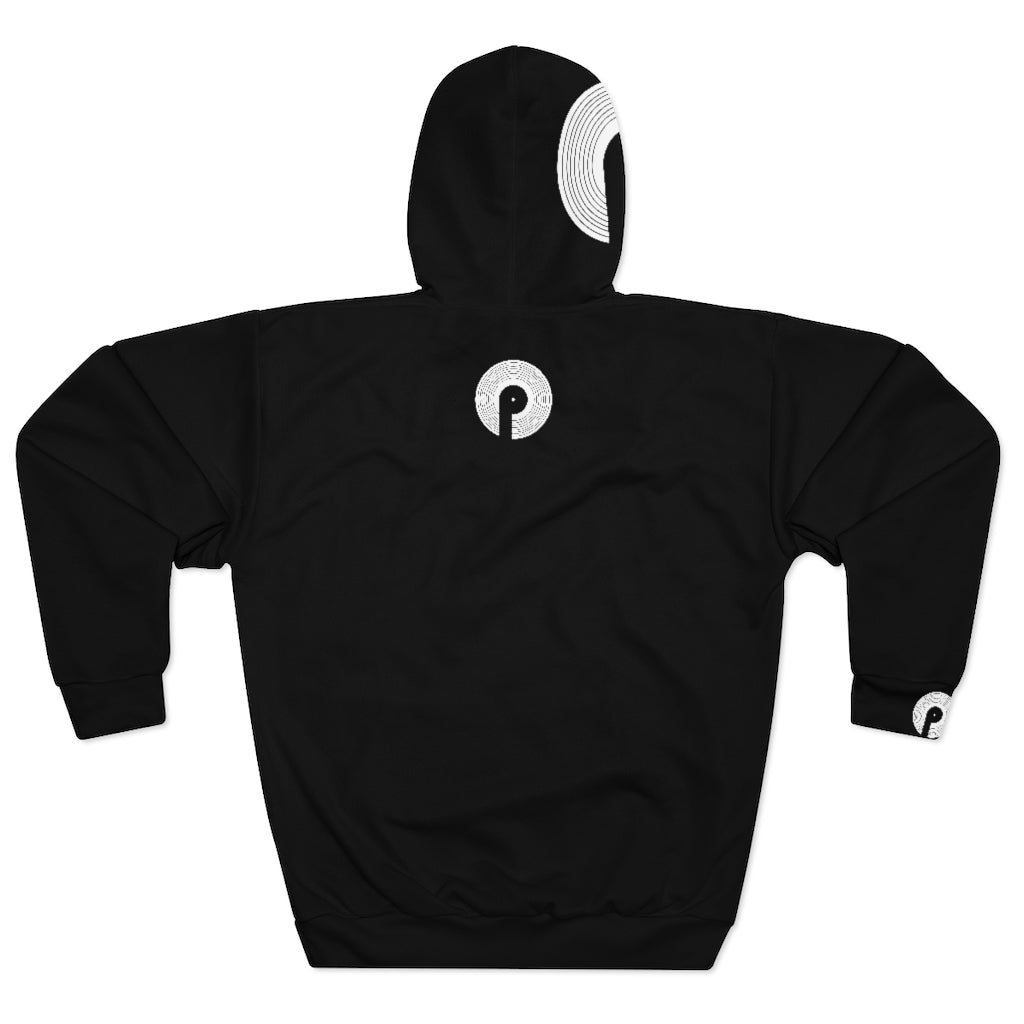 Polaris Street Unisex Pullover Hoodie- Black/White