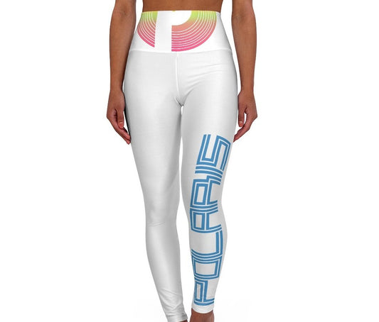 Polaris High Waisted Yoga Leggings-Rainbow Cotton Candy