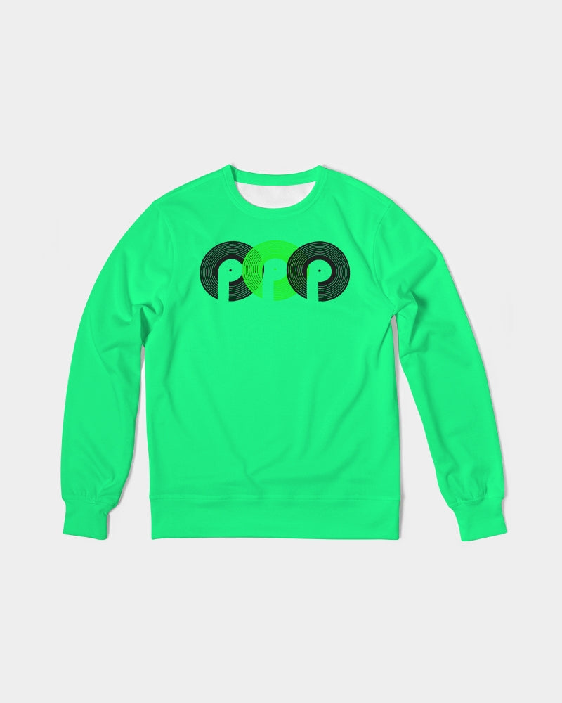 3P'S Men's Classic French Terry Crewneck Pullover-Spring Green