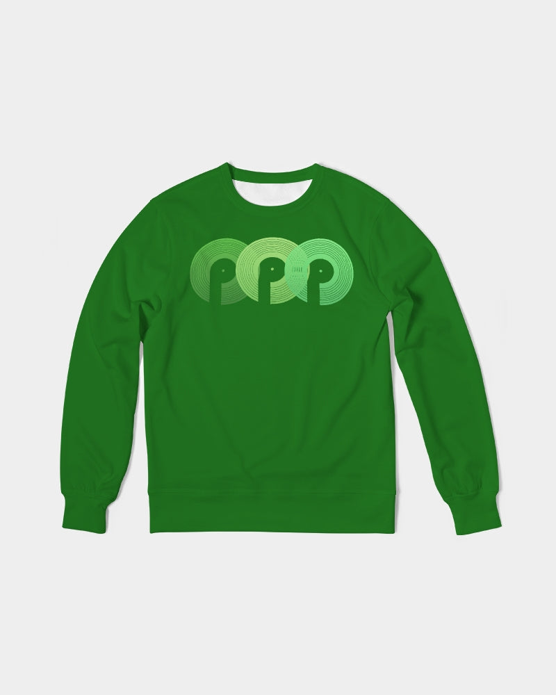 3P'S Men's Classic French Terry Crewneck Pullover-Dark Green