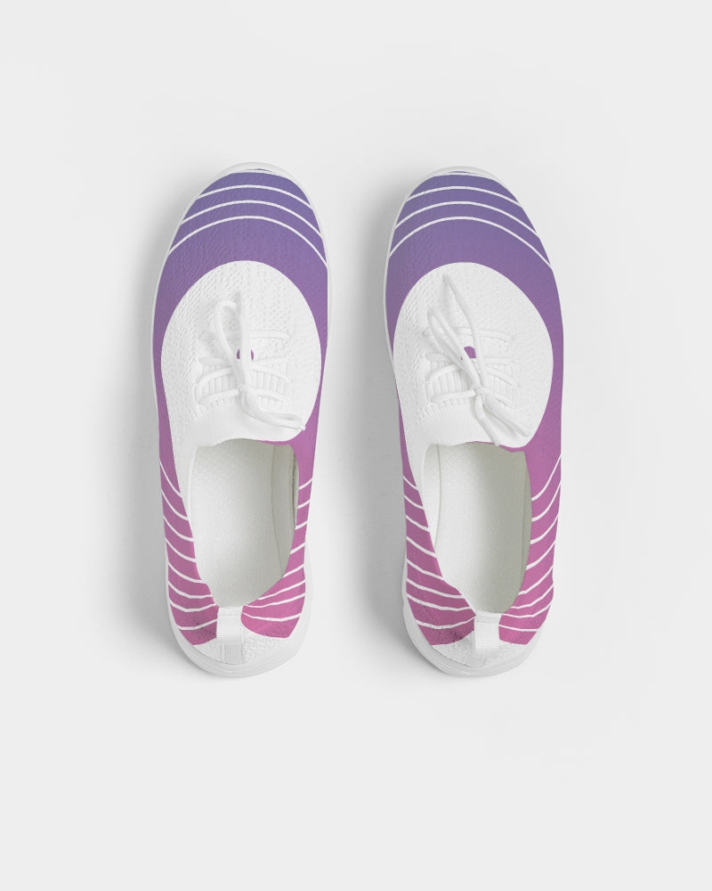 Women's Lace Up Flyknit Shoe- Purple Gradient