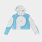 Women's Cropped Hoodie-Light Blue