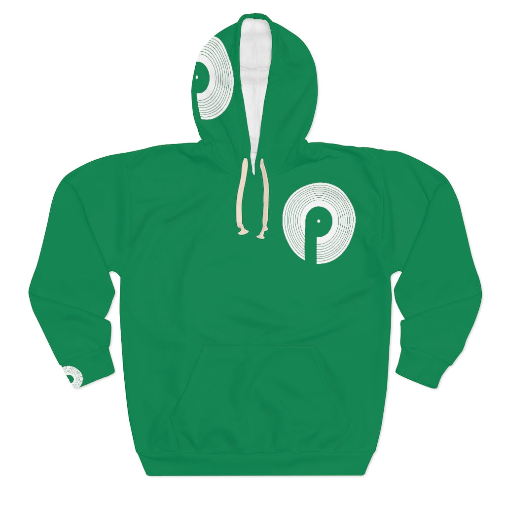 Polaris Street AOP Unisex Pullover Hoodie-Green/White