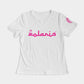 Polaris Lux Arabic Women's Tee- White/Deep Pink