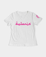 Load image into Gallery viewer, Polaris Lux Arabic Women&#39;s Tee- White/Deep Pink
