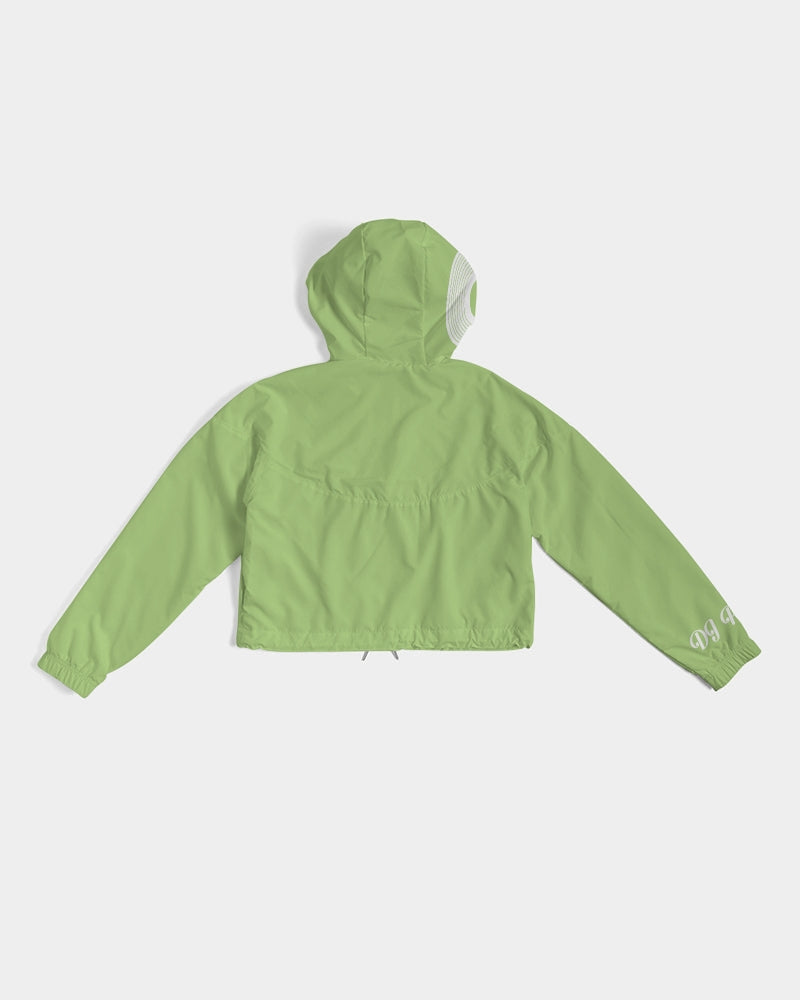 Light Pea Green Women's Cropped Windbreaker