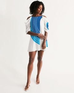Polaris Women's Open Shoulder A-Line Dress - Double Blue