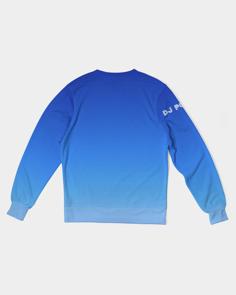 Men's Classic French Terry Crewneck Pullover-Blue Gradient