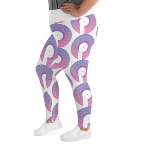 Polaris All-Over Print Plus Size Leggings -Purple Gradient
