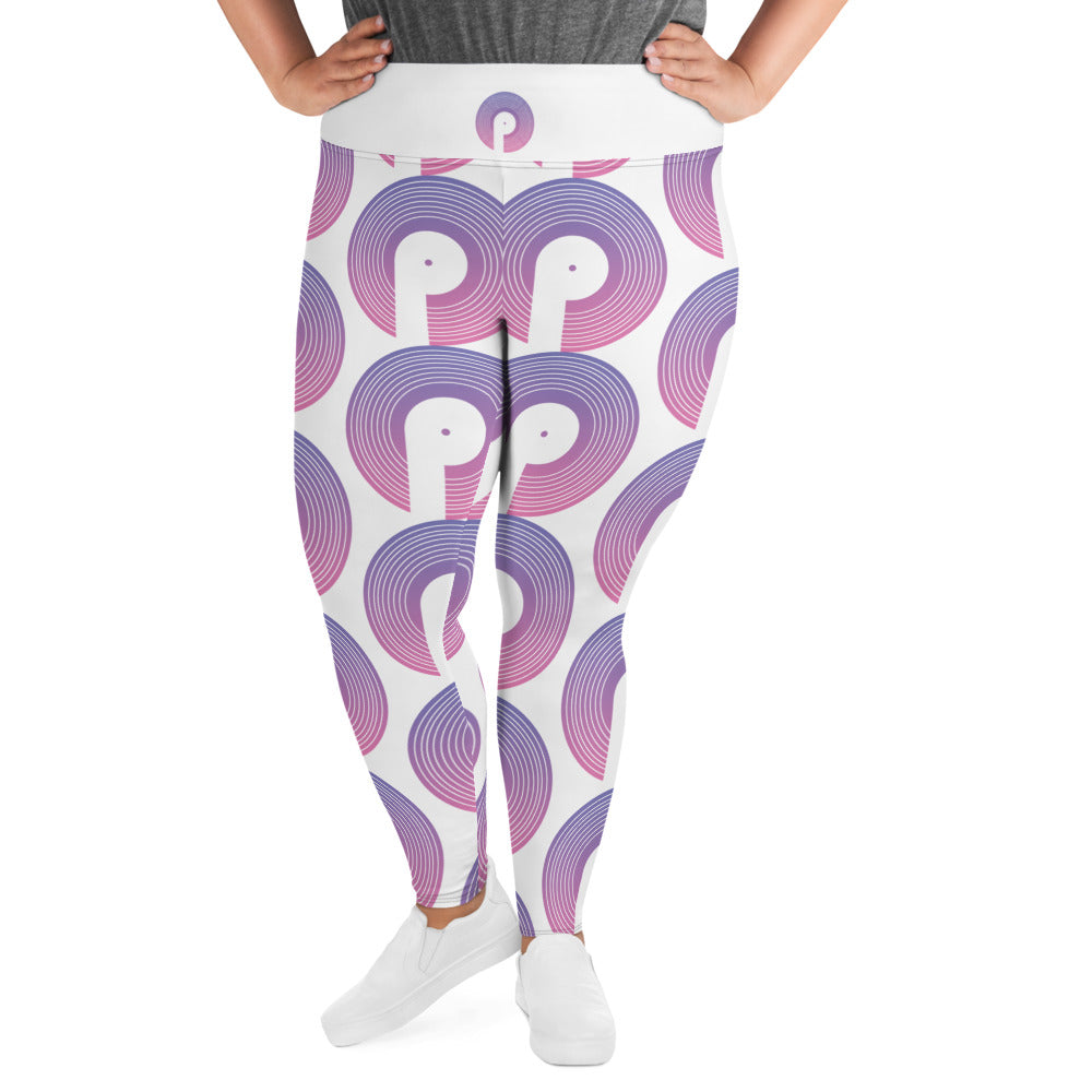 Polaris All-Over Print Plus Size Leggings -Purple Gradient