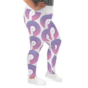 Polaris All-Over Print Plus Size Leggings -Purple Gradient