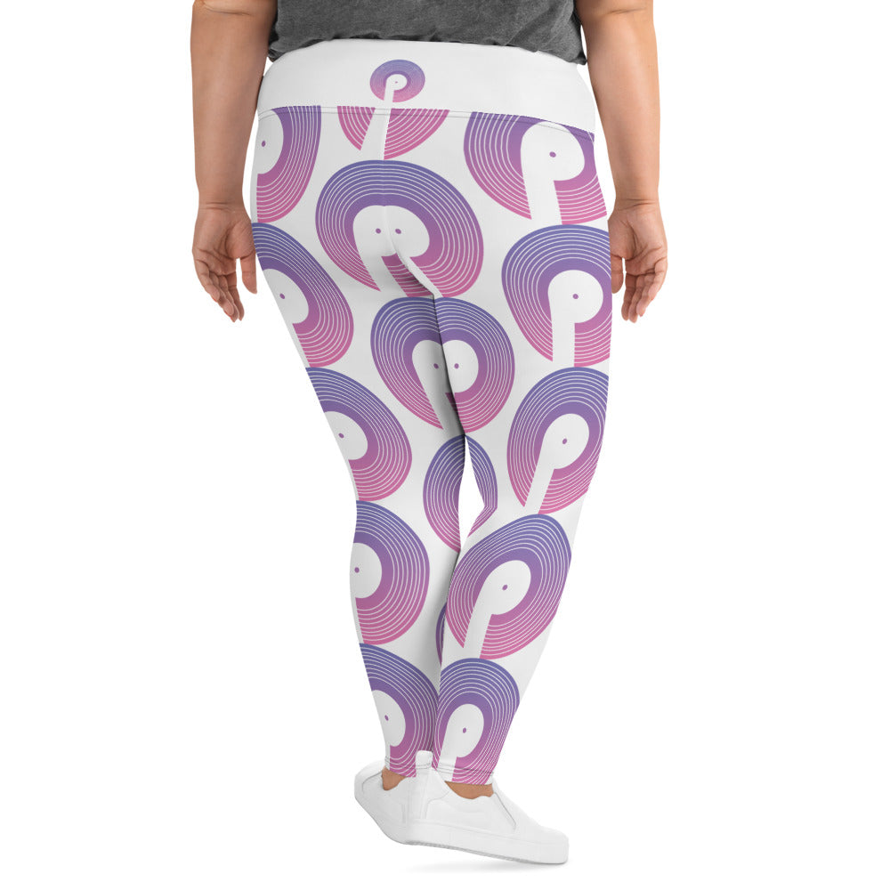 Polaris All-Over Print Plus Size Leggings -Purple Gradient