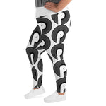 Load image into Gallery viewer, Polaris All-Over Print Plus Size Leggings - White/Black
